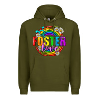 Army Green Foster Love Pride Lgbtq Premium Hoodie - BundleAndBundleShop