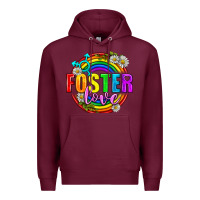 Burgundy Foster Love Pride Lgbtq Premium Hoodie - BundleAndBundleShop