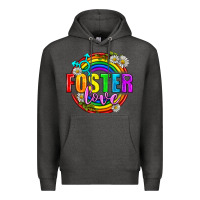 Charcoal Heather Foster Love Pride Lgbtq Premium Hoodie - BundleAndBundleShop