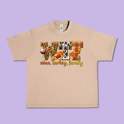 Wtf Wine Turkey Family Urban Heavy Tee Designed By Texasbilliewilder