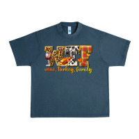 Midnight Navy WTF Wine Turkey Family Urban Heavy Tee - texasbilliewilder