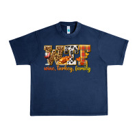 Navy WTF Wine Turkey Family Urban Heavy Tee - texasbilliewilder