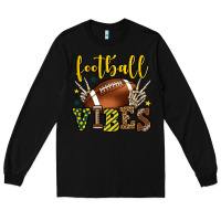 Black Football vibes yellow and green team color Long Sleeve Tee - HowdyJamesFarm