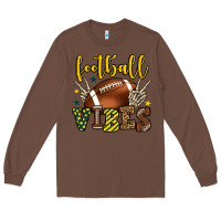 Chestnut Football vibes yellow and green team color Long Sleeve Tee - HowdyJamesFarm