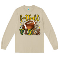 Mushroom Football vibes yellow and green team color Long Sleeve Tee - HowdyJamesFarm