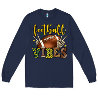 Navy Football vibes yellow and green team color Long Sleeve Tee - HowdyJamesFarm