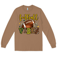 Toasted Coconut Football vibes yellow and green team color Long Sleeve Tee - HowdyJamesFarm