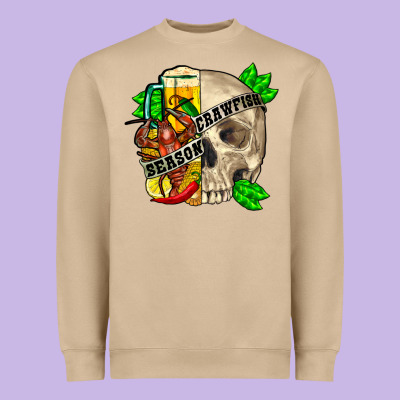 Skull Crawfish Season Heavyweight Sweatshirt Designed By Fadigitalartstudio