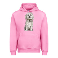 Fuchsia Pink bichon frise dog Urban Hoodie - BarkalooDesign