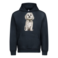 Navy bichon frise dog Urban Hoodie - BarkalooDesign