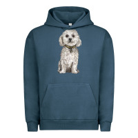 Pigment Midnight Navy bichon frise dog Urban Hoodie - BarkalooDesign