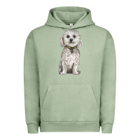 Pigment Oil Green bichon frise dog Urban Hoodie - BarkalooDesign