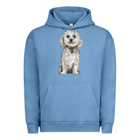 Pigment Pebble Blue bichon frise dog Urban Hoodie - BarkalooDesign
