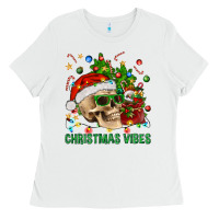 White Christmas Vibes Ladies Tee - BundleAndBundleShop