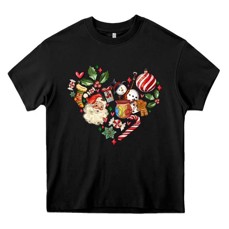 Christmas Heart Heavy Core Tee by MaliasSmallBusiness | Teevron