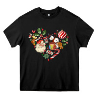 Black christmas heart Heavy Core Tee - MaliasSmallBusiness