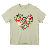 Mossy christmas heart Heavy Core Tee - MaliasSmallBusiness