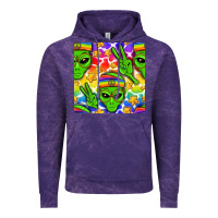 Cloud Purple Pride LGBTQ+ aliens and stars with rainbow Vintage Hoodie - NancyCooperArtShop