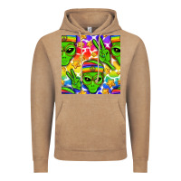 Vintage Coffee Pride LGBTQ+ aliens and stars with rainbow Vintage Hoodie - NancyCooperArtShop