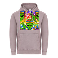 Vintage Zinc Pride LGBTQ+ aliens and stars with rainbow Vintage Hoodie - NancyCooperArtShop