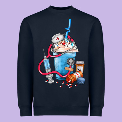 Nurse Frappe Coffee Heavyweight Sweatshirt Designed By Fadigitalartstudio