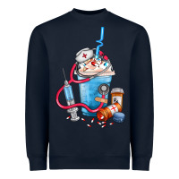 Navy Nurse frappe coffee Heavyweight Sweatshirt - FaDigitalArtStudio
