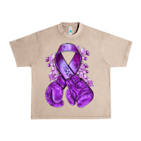 French Oak purple ribbon with boxing gloves Urban Heavy Tee - NancyCooperArtShop