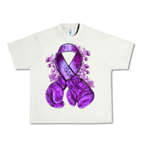 Pistachio purple ribbon with boxing gloves Urban Heavy Tee - NancyCooperArtShop