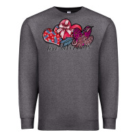 Charcoal Heather love never fails Premium Sweatshirt - SublimationCraftShop
