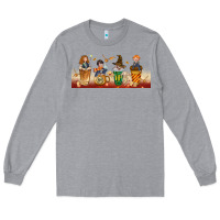 Heather Grey wizards coffee cups Long Sleeve Tee - TumblerDesignByShophia
