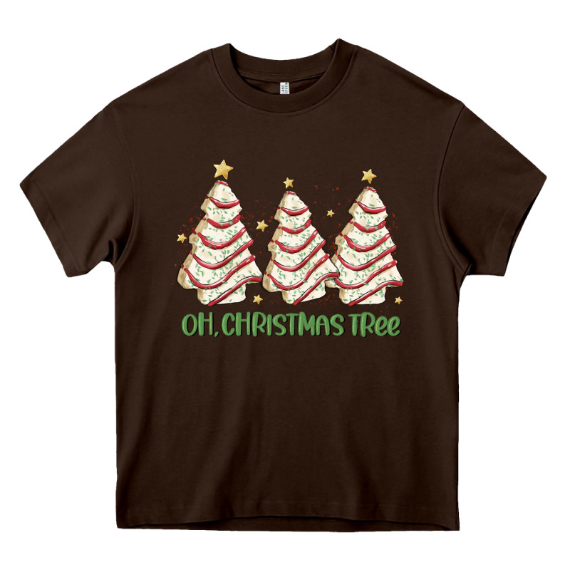 Oh Christmas Tree Cake Heavy Core Tee by MaliasSmallBusiness | Teevron