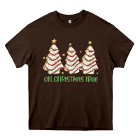 Chocolate Brown oh christmas tree cake Heavy Core Tee - MaliasSmallBusiness