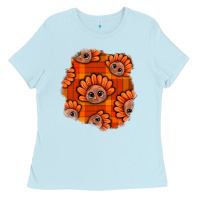 Baby Blue Thanksgiving Turkey With Tartan Patch Ladies Tee - BundleAndBundleShop
