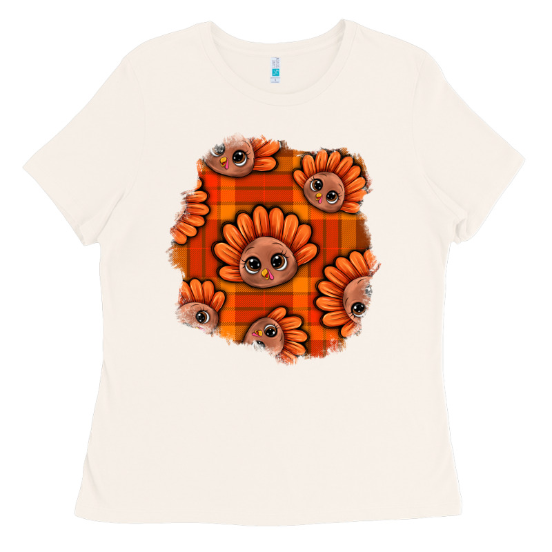 Thanksgiving Turkey With Tartan Patch Ladies Tee by BundleAndBundleShop | Teevron