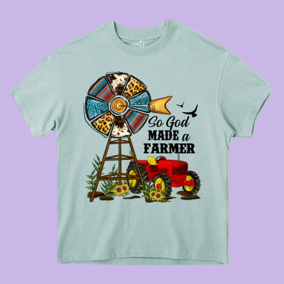 So God Made A Farmer Heavy Core Tee Designed By Jahusdesignshop