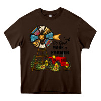 Chocolate Brown so god made a farmer Heavy Core Tee - JahusDesignShop