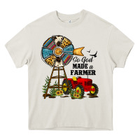 Cream so god made a farmer Heavy Core Tee - JahusDesignShop