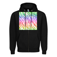 Black watercolor rainbow zebra seamless pattern Zipper Hoodie - BundleAndBundleShop