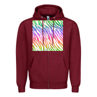 Burgundy watercolor rainbow zebra seamless pattern Zipper Hoodie - BundleAndBundleShop