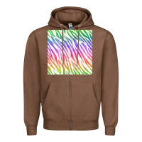 Chestnut watercolor rainbow zebra seamless pattern Zipper Hoodie - BundleAndBundleShop