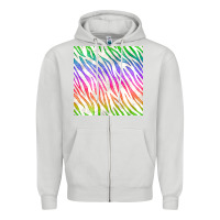 Dove Grey watercolor rainbow zebra seamless pattern Zipper Hoodie - BundleAndBundleShop