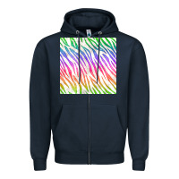Navy watercolor rainbow zebra seamless pattern Zipper Hoodie - BundleAndBundleShop