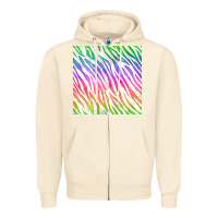 Sandshell watercolor rainbow zebra seamless pattern Zipper Hoodie - BundleAndBundleShop