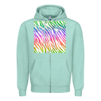 Seafoam watercolor rainbow zebra seamless pattern Zipper Hoodie - BundleAndBundleShop