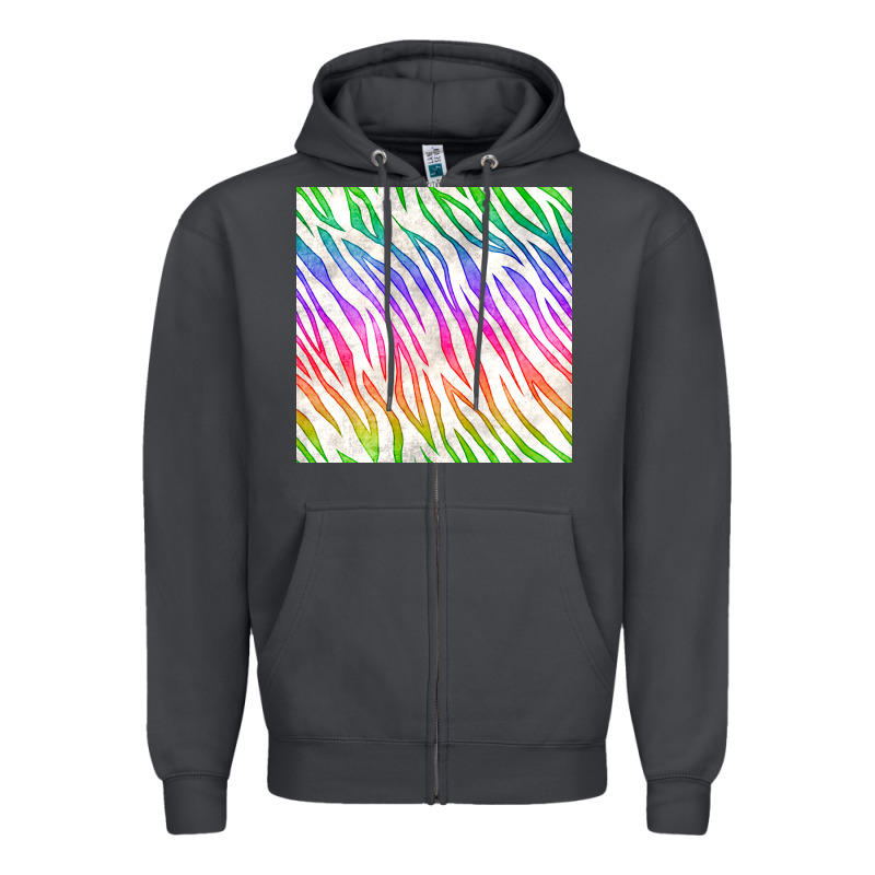 Watercolor Rainbow Zebra Seamless Pattern Zipper Hoodie by BundleAndBundleShop | Teevron