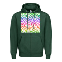 Sports Green watercolor rainbow zebra seamless pattern Zipper Hoodie - BundleAndBundleShop