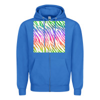 True Royal watercolor rainbow zebra seamless pattern Zipper Hoodie - BundleAndBundleShop