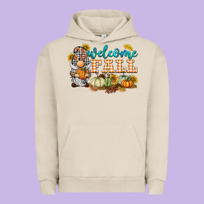 Welcome Fall Gnome Urban Hoodie Designed By Barkaloodesign