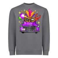 Storm Mardi Gras Truck Leopard Mask Heavyweight Sweatshirt - FaDigitalArtStudio