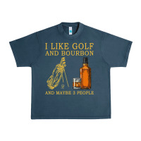 Midnight Navy I Like Bourbon and Golf and Maybe 3 People Whiskey Urban Heavy Tee - tuanDangUi